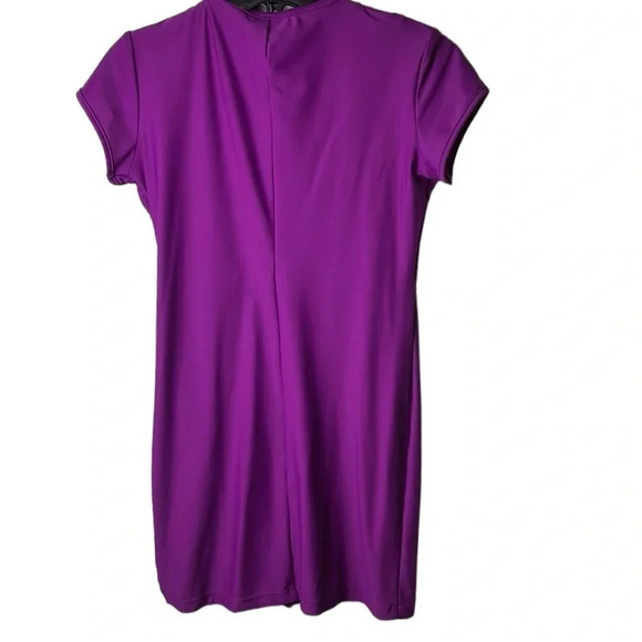 Modest Sea, swim top dress. women Small. Purple,black stripes , cap sleeves, EC - Picture 13 of 14